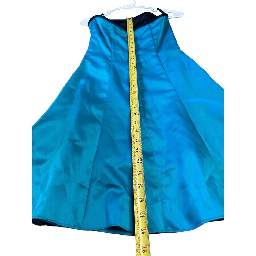 Jessica McClintock Gunne Sax Women Size 3/4 Strapless Gown Prom Dress Teal Blue - Picture 12 of 16